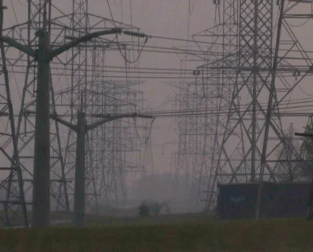Power Lines at Dusk 2 Stock Footage 284746