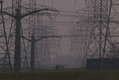 Power Lines at Dusk 2 Stock Footage 285115