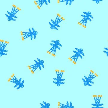 Power lines electric vector seamless pattern Stock Illustration