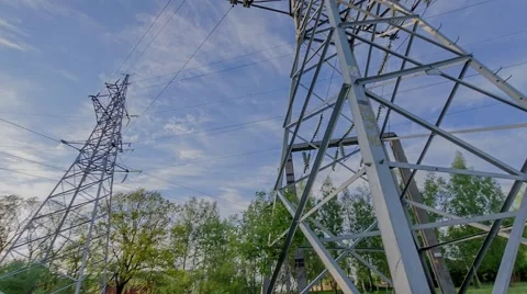 Power lines energized 库存影片 62945425