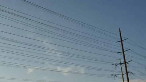 Power Lines Stock Footage 48472645