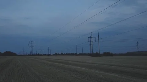 Power lines Stock Footage 91305240