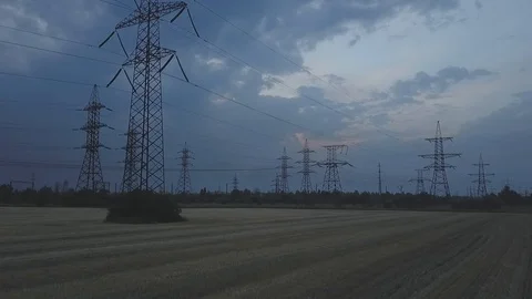 Power lines Stock Footage 91305242