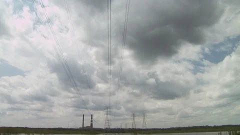 Power Lines Stock Footage 123926613