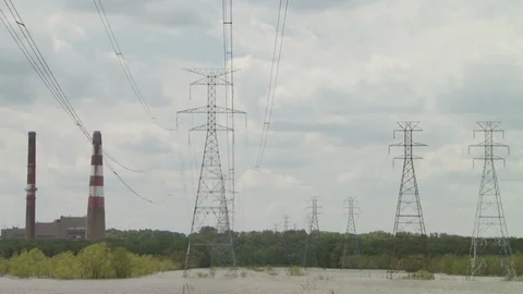 Power Lines Stock Footage 123926738
