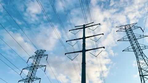 Power Lines Stock Footage 163856737