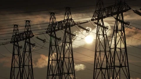 Power lines Stock Footage 196711194