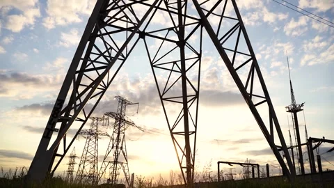 Power lines Stock Footage 249699913