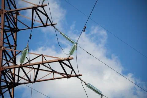 Power lines. High voltage. Stock-Fotos