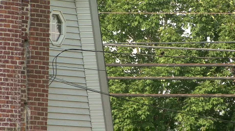 Power Lines &amp; House Stock Footage 266156
