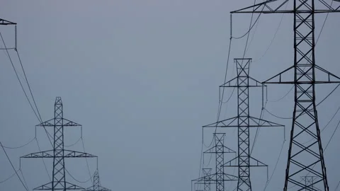 Power lines hydro wires. Stock Footage 314515752