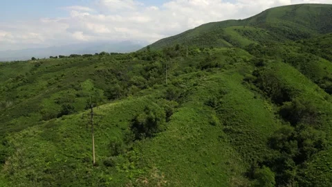 Power lines in the mountains Video stock 308968138