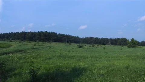 Power lines in the nature on the mountain Stock-Footage 112795224