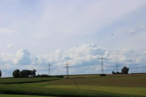 Power lines outside Stock Photos