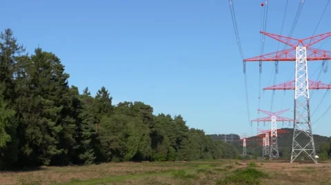 Power Lines - Pan Stock Footage 57826071