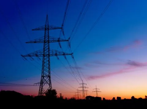 Power lines Stock Photos