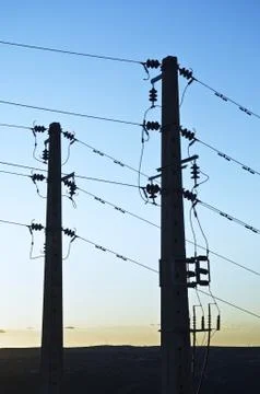 Power lines Stock Photos