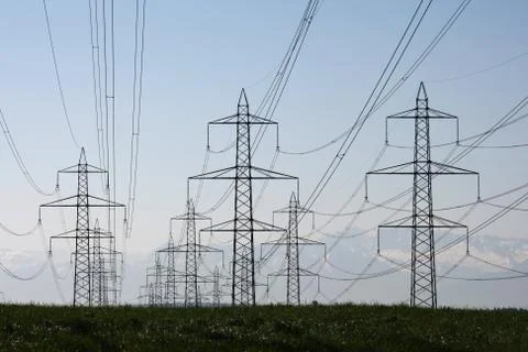 Power lines Stock Photos