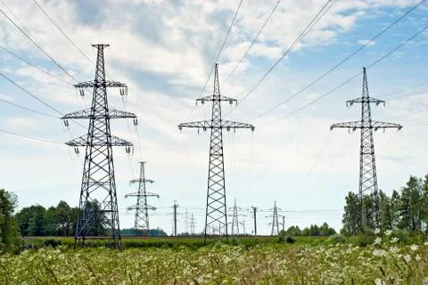 Power lines Foto stock