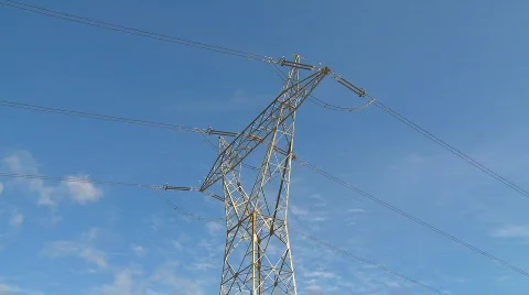 Power lines pylon time lapse Stock Footage 706359