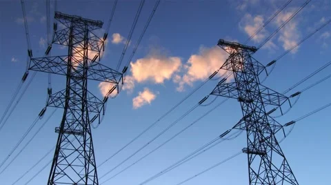 Power Lines in Silhouette, 4k Vidéo 44306171