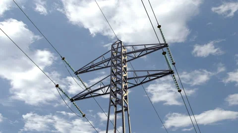 Power Lines with sky in the background Stock Footage 53250160