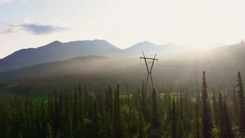 Power Lines at Sunrise 動画素材 294609070
