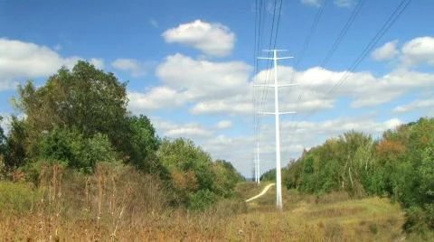 Power Lines Time Lapse Stock Footage 313191