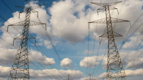 Power Lines. Time Lapse Video stock 6266791