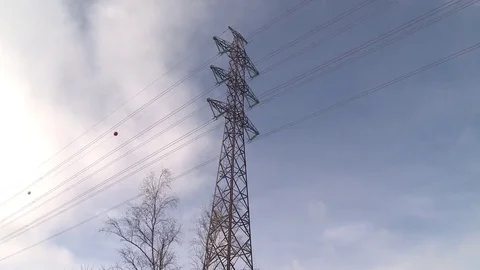 Power lines timelapse Video stock 84259155