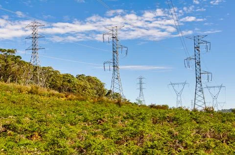 Power lines - Whitlands Stock Photos
