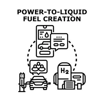 Power to liquid fuel creating future energy solutions Illustration