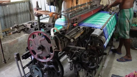 Power loom workers Stock Footage 346727998