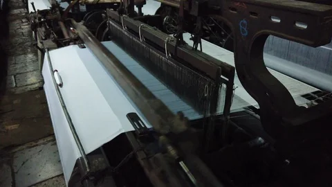Power loom workshop in the textile city of Bhiwandi Stock Footage 121186899