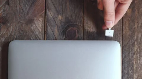 Power in mac book Stock Footage 63363095