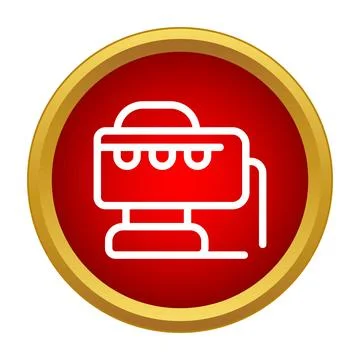 Power machine icon representing a woodworking jigsaw tool Stock Illustration