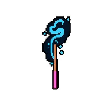 Power magic stick pixel art vector illustration Stock Illustration