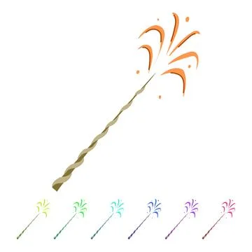 Power magic stick vector cartoon graphic Stock Illustration