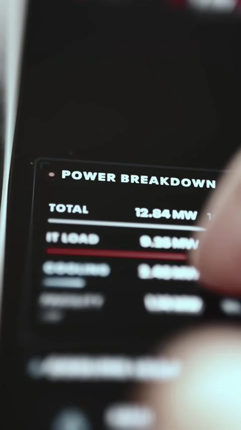 Power Management Capacity Planning Screen with Interactive Data Stock Footage 340560612