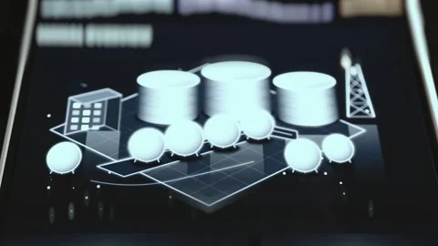 Power Management Performance Analysis Interface with Interactive Data Stock Footage 340550588