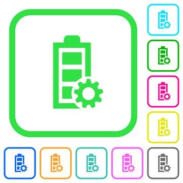 Power management vivid colored flat icons Stock Illustration