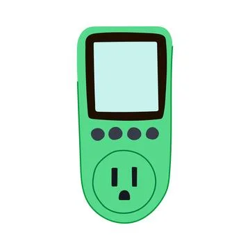Power meter measuring electricity consumption and energy efficiency Stock Illustration