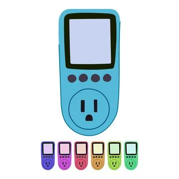 Power meter measuring electricity consumption and energy efficiency graphic Stock Illustration