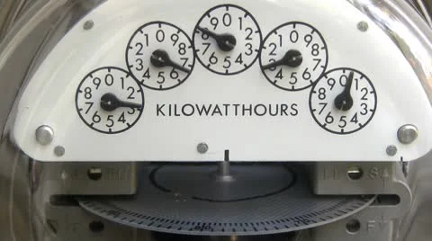 Power meter spinning backward. Video stock 8913208