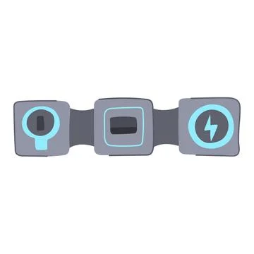 Power multi device charging station cartoon vector illustration Stock Illustration