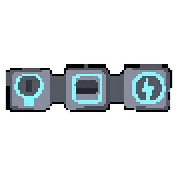 Power multi device charging station pixel art vector illustration Stock Illustration