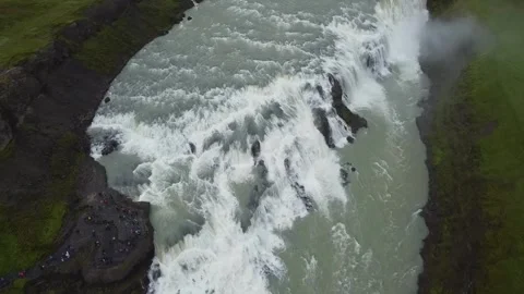 The Power of Nature. Gullfoss Waterfall Stock Footage 341016839