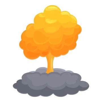 Power nuclear explosion icon cartoon vector. City war Stock Illustration