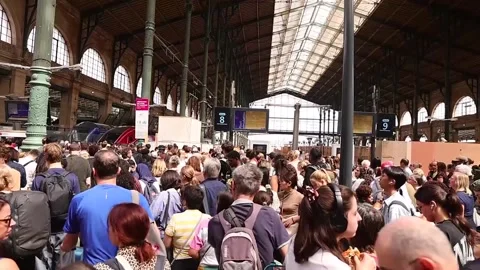 Power outage causes traffic problems on high-speed line north of Paris, París, F Stock Footage 314272115