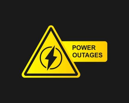 Power outage icon on a black background. Vector illustration EPS 10 Stock Illustration